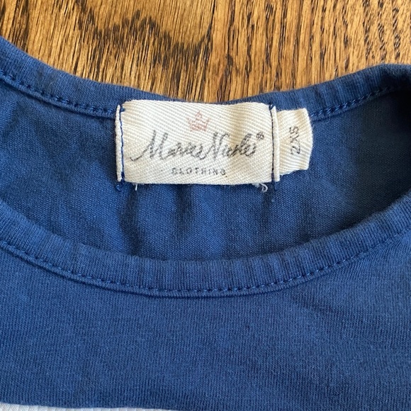 Blue with orange/white check sleeves football/turkey ruffle shirt, size 12-18 M - Picture 5 of 12